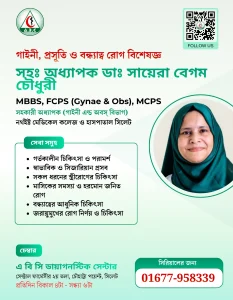 সহ অধ্যাপক ডাঃ সায়েরা বেগম চৌধুরী — গাইনী এন্ড অবস বিশেষজ্ঞ